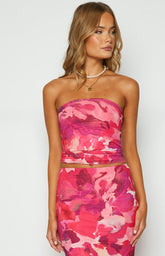 When In Rome Pink Print Tube Top